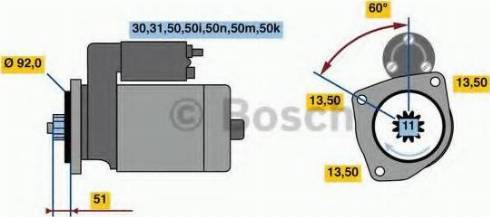 BOSCH 0 001 340 503 - Стартер autozip.com.ua