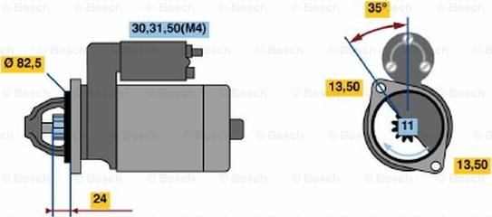 BOSCH 0 001 368 046 - Стартер autozip.com.ua