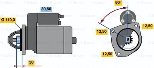 BOSCH 0 001 368 019 - Стартер autozip.com.ua