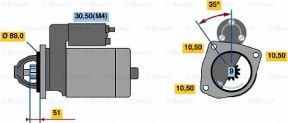 BOSCH 0 001 368 030 - Стартер autozip.com.ua