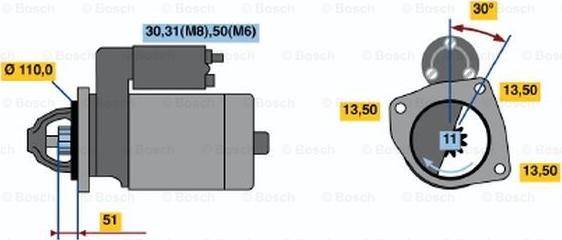 BOSCH 0 001 368 318 - Стартер autozip.com.ua