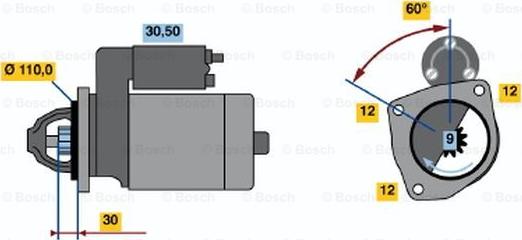 BOSCH 0 001 363 111 - Стартер autozip.com.ua