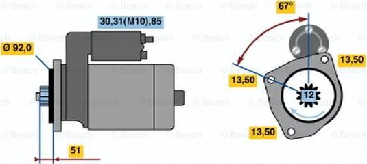 BOSCH 0 001 330 007 - Стартер autozip.com.ua