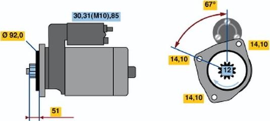 BOSCH 0001330017 - Стартер autozip.com.ua