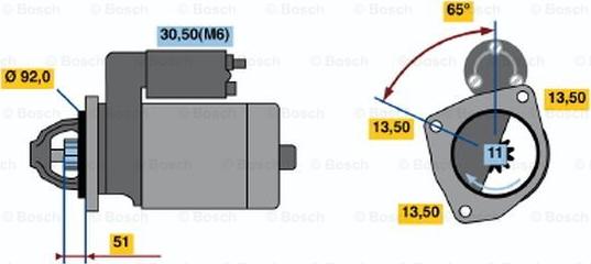 BOSCH 0 001 371 006 - Стартер autozip.com.ua