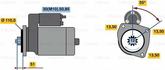 BOSCH 0 001 261 008 - Стартер autozip.com.ua