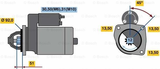 BOSCH 0 001 263 012 - Стартер autozip.com.ua