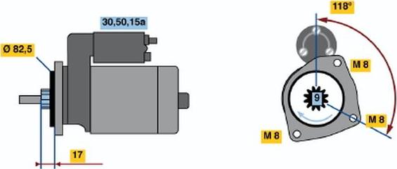 BOSCH 0 001 208 712 - Стартер autozip.com.ua