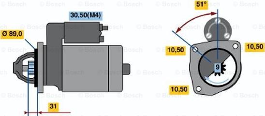 BOSCH 0 001 230 006 - Стартер autozip.com.ua