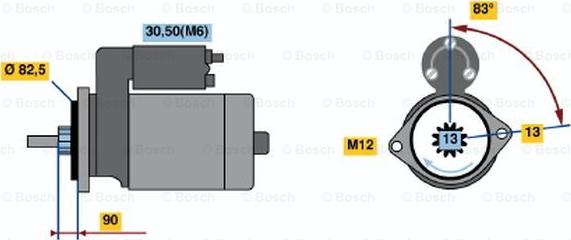 BOSCH 0 001 230 015 - Стартер autozip.com.ua