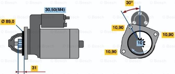 BOSCH 0 001 231 008 - Стартер autozip.com.ua