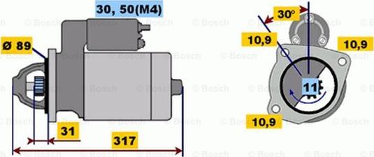 BOSCH 0 001 231 007 - Стартер autozip.com.ua