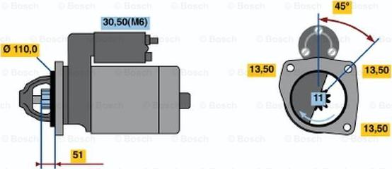 BOSCH 0 001 231 013 - Стартер autozip.com.ua