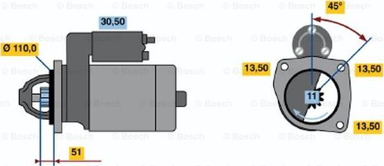 BOSCH 0 001 231 040 - Стартер autozip.com.ua