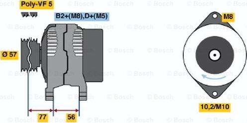 BOSCH 0 986 048 240 - Генератор autozip.com.ua