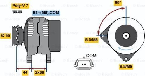 BOSCH 0 124 425 039 - Генератор autozip.com.ua