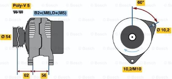 BOSCH 0 124 425 024 - Генератор autozip.com.ua