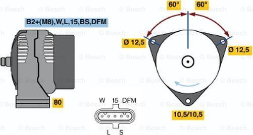 BOSCH 0 124 555 032 - Генератор autozip.com.ua