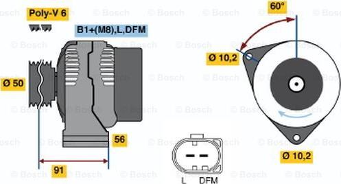 BOSCH 0 124 515 055 - Генератор autozip.com.ua