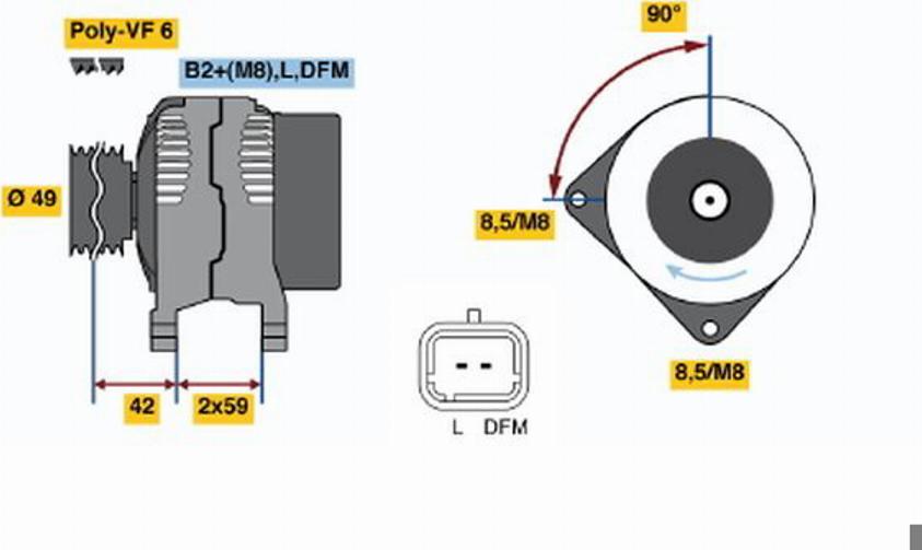 BOSCH 0 124 525 047 - Генератор autozip.com.ua