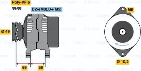 BOSCH 0 124 525 019 - Генератор autozip.com.ua