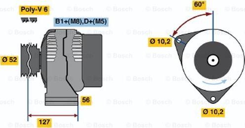BOSCH 0 124 525 016 - Генератор autozip.com.ua