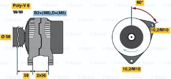 BOSCH 0 986 044 430 - Генератор autozip.com.ua