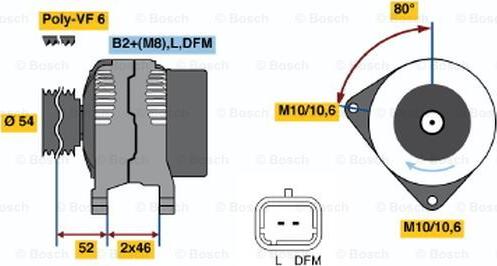 BOSCH 0 124 525 035 - Генератор autozip.com.ua