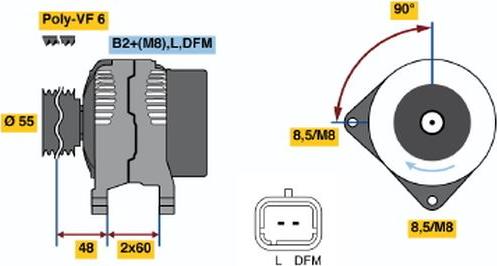 BOSCH 0 124 525 140 - Генератор autozip.com.ua