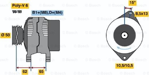 BOSCH 0 124 525 167 - Генератор autozip.com.ua