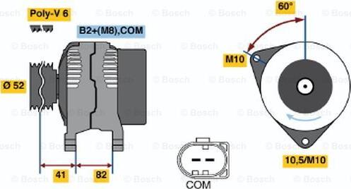 BOSCH 0 124 525 106 - Генератор autozip.com.ua