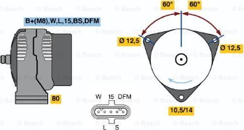 BOSCH 0 124 655 039 - Генератор autozip.com.ua