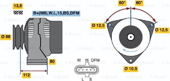 BOSCH 0 124 655 037 - Генератор autozip.com.ua