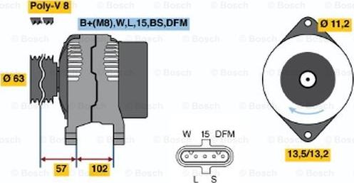 BOSCH 0 124 655 024 - Генератор autozip.com.ua
