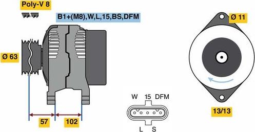 BOSCH 0 124 655 102 - Генератор autozip.com.ua