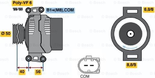 BOSCH 0 124 615 042 - Генератор autozip.com.ua