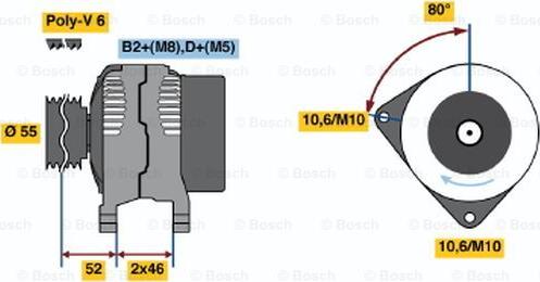 BOSCH 0 124 615 002 - Генератор autozip.com.ua