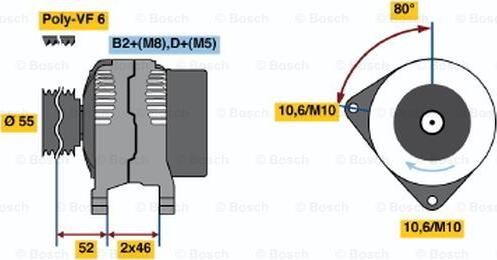 BOSCH 0 124 615 027 - Генератор autozip.com.ua