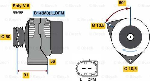 BOSCH 0 124 625 032 - Генератор autozip.com.ua