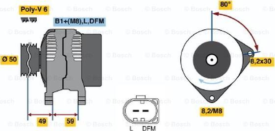 BOSCH 0 124 325 015 - Генератор autozip.com.ua