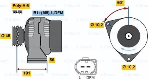 BOSCH 0 124 515 045 - Генератор autozip.com.ua