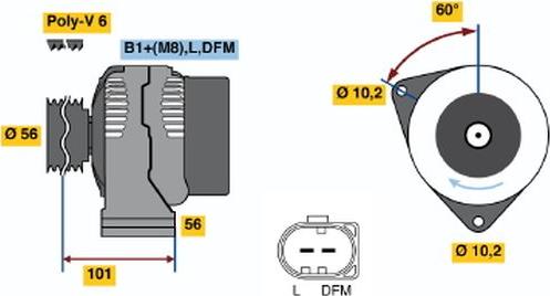 BOSCH 0 124 325 040 - Генератор autozip.com.ua