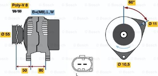 BOSCH 0 124 515 113 - Генератор autozip.com.ua