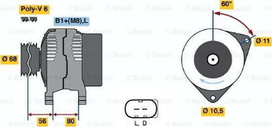 BOSCH 0 124 320 001 - Генератор autozip.com.ua