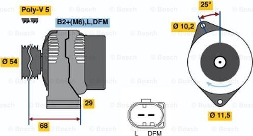 BOSCH 0 124 225 020 - Генератор autozip.com.ua