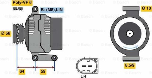 BOSCH 0 125 711 045 - Генератор autozip.com.ua