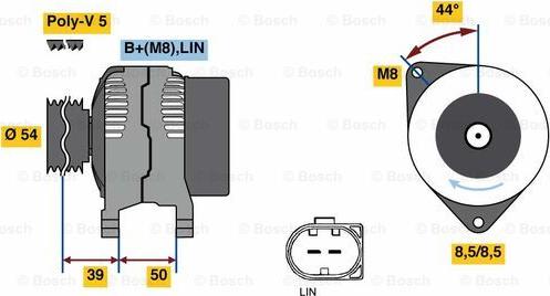 BOSCH 0 125 711 054 - Генератор autozip.com.ua