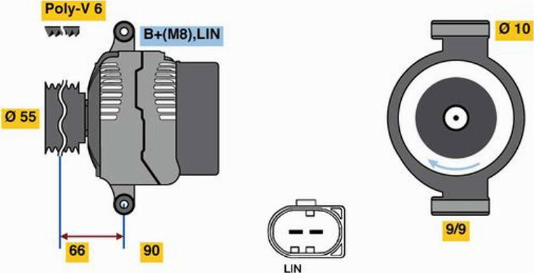 BOSCH 0 125 711 002 - Генератор autozip.com.ua