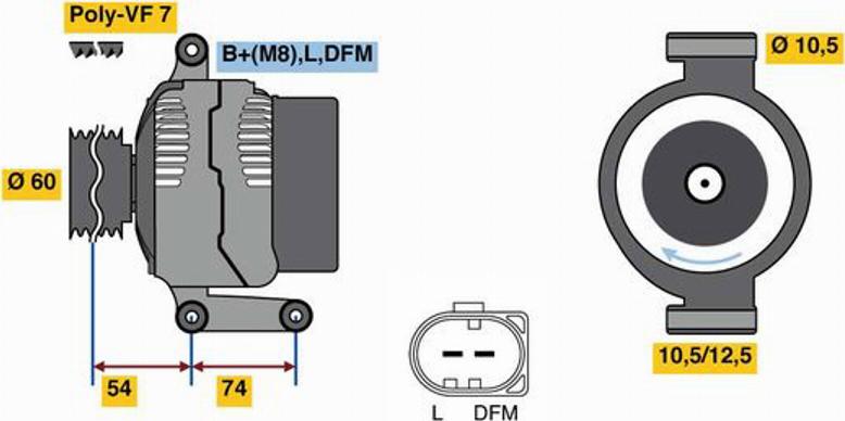 BOSCH 0 125 711 018 - Генератор autozip.com.ua