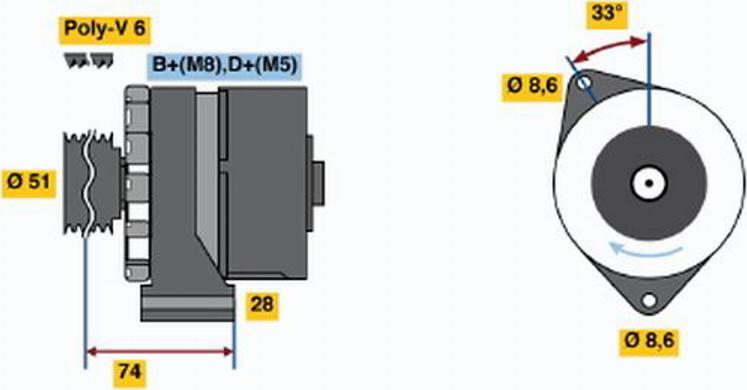 BOSCH 0120468033 - Генератор autozip.com.ua